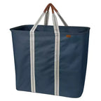 Cestas de lavandería plegables CleverMade, paquete de 2, LUXE 300D Azul marino/Crema