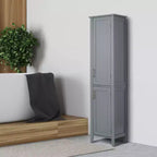 Mercer Mueble de Almacenamiento Alto de Madera de Estilo Moderno de Mediados de Siglo Gris - Elegant Home Fashions