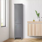 Mercer Mueble de Almacenamiento Alto de Madera de Estilo Moderno de Mediados de Siglo Gris - Elegant Home Fashions