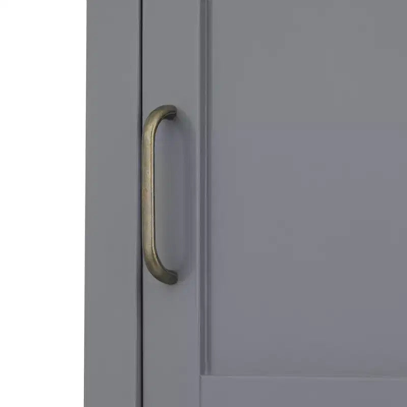Mercer Mueble de Almacenamiento Alto de Madera de Estilo Moderno de Mediados de Siglo Gris - Elegant Home Fashions