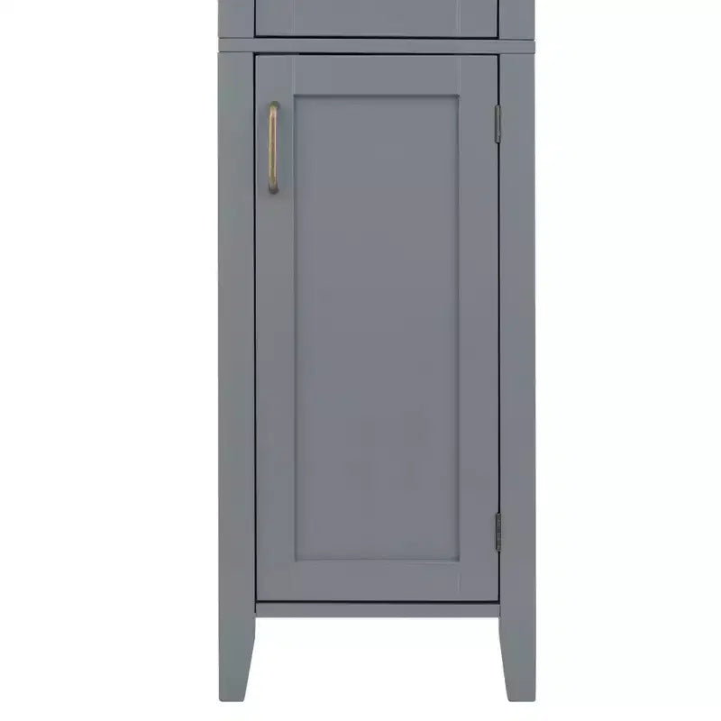 Mercer Mueble de Almacenamiento Alto de Madera de Estilo Moderno de Mediados de Siglo Gris - Elegant Home Fashions