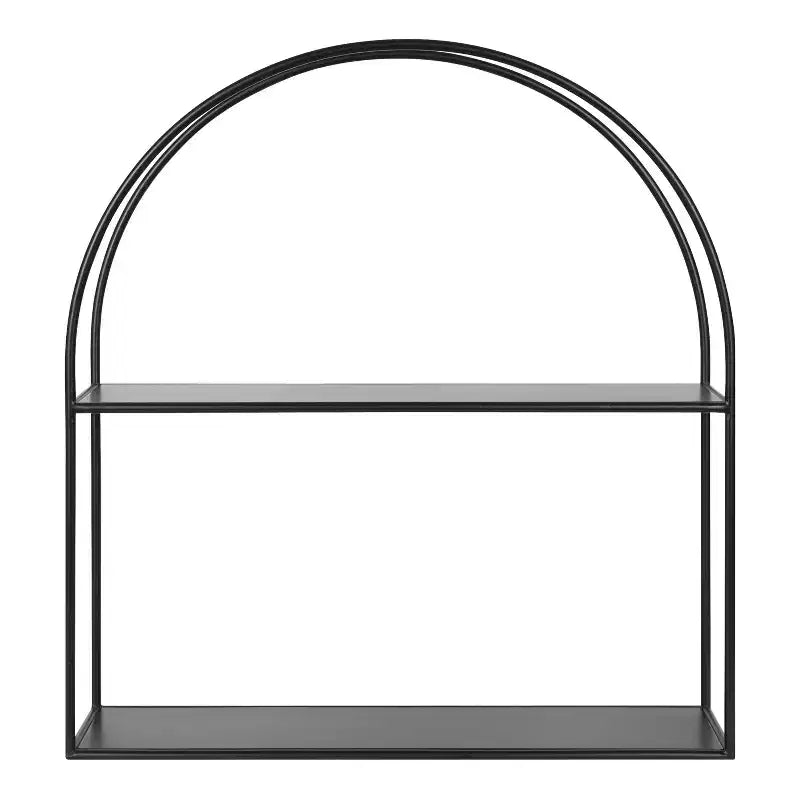 Estante arqueado de metal Monroe negro de 24 x 26 pulgadas - Kate & Laurel All Things Decor: Almacenamiento moderno, diseño abierto, fácil de montar