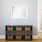Espejo de pared estrecho blanco para gabinete, sin bisel, de 31 x 25 pulgadas - Amanti Art