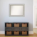 Espejo de pared plateado para baño sin bisel de 33" x 27" - Amanti Art: Rectangular moderno, incluye accesorios de montaje