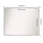 Espejo de baño de pared de madera plateada Svelte sin bisel de 30" x 24" - Amanti Art: Rectangular moderno, para montaje en pared