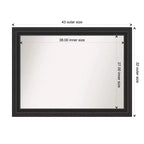 Espejo de pared de 44" x 33" sin bisel, color negro naufragio - Amanti Art: Rectangular moderno, marco de poliestireno, incluye accesorios de montaje
