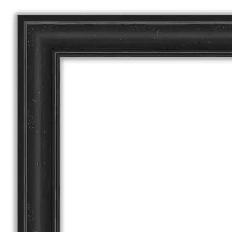 Espejo de pared de 44" x 33" sin bisel, color negro naufragio - Amanti Art: Rectangular moderno, marco de poliestireno, incluye accesorios de montaje