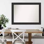Espejo de pared de 44" x 33" sin bisel, color negro naufragio - Amanti Art: Rectangular moderno, marco de poliestireno, incluye accesorios de montaje