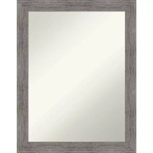 22" x 28" Non-Beveled Pinstripe Plank Narrow Wall Mirror: Modern, Rectangle, Amanti Art