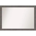 40" x 28" Non-Beveled Rustic Plank Gray Narrow Wall Mirror - Amanti Art