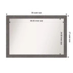Espejo de pared estrecho rústico de tablones grises sin biselar de 101,6 cm x 71,12 cm - Amanti Art