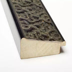 Espejo de pared de madera negra repujado Intaglio sin bisel de 23 x 29 pulgadas - Amanti Art