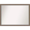 41" x 30" Non-Beveled Eva Narrow Bathroom Wall Mirror Brown - Amanti Art: Rectangle, Polystyrene Frame, Wall Mounted