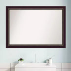 Espejo de pared de baño de madera bronce Signore sin bisel de 40" x 28" - Amanti Art: Incluye accesorios de montaje, soporte de pared