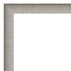 Espejo de pared estrecho Amanti Art de 39 x 27 pulgadas, elegante, con marco cepillado sin bisel, en peltre