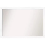 39" x 27" Non-Beveled Cabinet White Narrow Wall Mirror - Amanti Art: Modern Style, Polystyrene Frame, Includes Mount Hardware