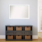 Espejo de pared estrecho blanco para gabinete sin bisel de 39" x 27" - Amanti Art: estilo moderno, marco de poliestireno, incluye accesorios de montaje