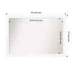 Espejo de pared estrecho blanco para gabinete sin bisel de 39" x 27" - Amanti Art: estilo moderno, marco de poliestireno, incluye accesorios de montaje