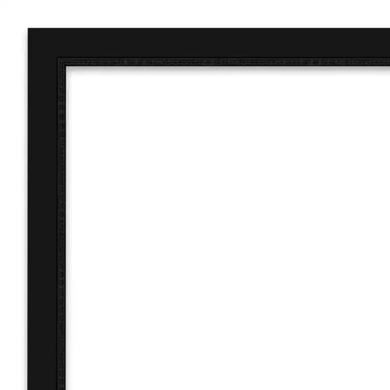 Espejo de pared de baño estrecho Avon negro sin bisel de 30" x 24" - Amanti Art: Incluye accesorios de montaje, marco de poliestireno