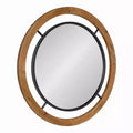 32" x 32" Whalen Round Wall Mirror Brown - Kate & Laurel All Things Decor: Shabby-Chic, No Assembly Required