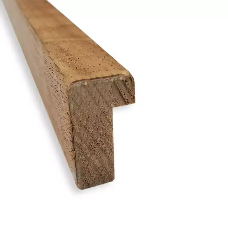 Espejo de pared de madera estrecho Carlisle Blonde de 37" x 25" sin bisel - Amanti Art: espejo de madera rectangular moderno con accesorios de montaje