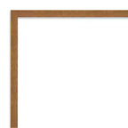 Espejo de pared de madera estrecho Carlisle Blonde de 37" x 25" sin bisel - Amanti Art: espejo de madera rectangular moderno con accesorios de montaje