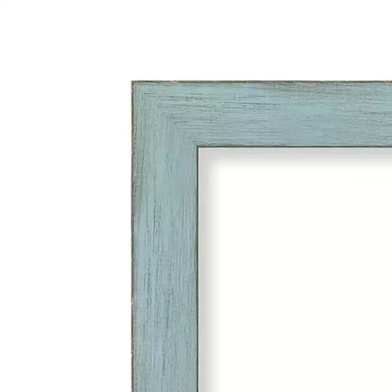 Espejo de pared cuadrado de madera rústica azul cielo Amanti Art de 71 x 71 cm