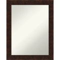 22" x 28" Non-Beveled William Mottled Bronze Narrow Bathroom Wall Mirror - Amanti Art: Rectangle, Polystyrene Frame, Wall Mounted
