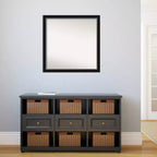 Espejo de pared estrecho negro plateado Eva sin bisel de 29" x 29" - Amanti Art