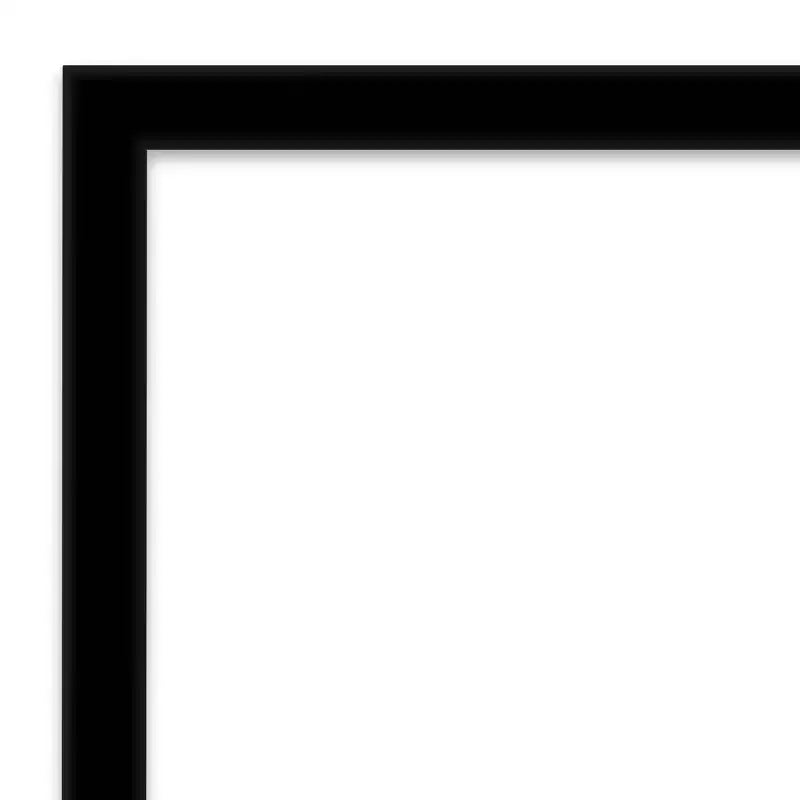 Espejo de pared negro azabache de 28" x 28" sin biselado - Amanti Art