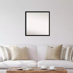 Espejo de pared negro azabache de 28" x 28" sin biselado - Amanti Art