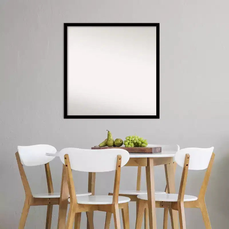 Espejo de pared negro azabache de 28" x 28" sin biselado - Amanti Art