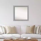 Espejo de pared con pico no biselado de níquel pulido de 31" x 31": Amanti Art, cuadrado enmarcado, decoración moderna