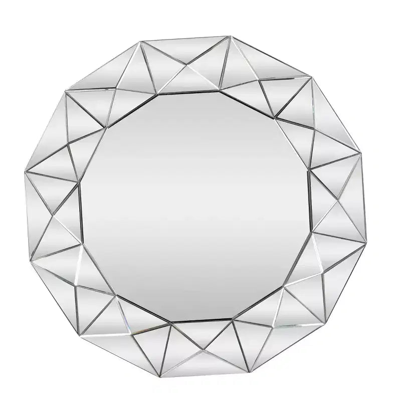 Olivia & May Glam Wood Starburst Wall Mirror Silver: Large Round, No Assembly, MDF Frame