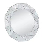 Espejo de pared Olivia & May Glam Wood Starburst plateado: Redondo grande, no requiere montaje, marco de MDF