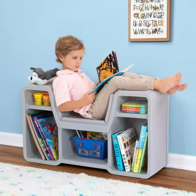 Estantería infantil de lectura Cozy Cubby, color negro - Simplay3