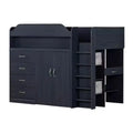 South Shore Twin Asten Kids' Loft Bed with Desk Blueberry
