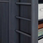 Cama alta South Shore Twin Asten Kids' con escritorio, arándano