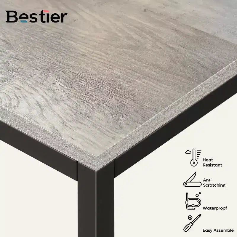 Bestier - Escritorios de computadora de 55 pulgadas con estantería reversible, escritorio de pie para oficina en casa/estudio/juegos