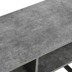 Mesa de centro Jamestown con compartimentos de almacenamiento rectangulares de hormigón rústico pizarra y metal negro