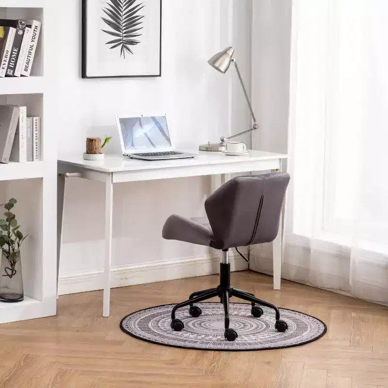 Sillón de oficina giratorio ajustable Roundhill Furniture Eldon con capitoné de diamante, gris