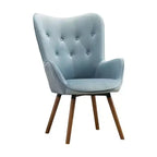 Sillón decorativo Doarnin de terciopelo sedoso contemporáneo con respaldo de botones de Roundhill Furniture, azul