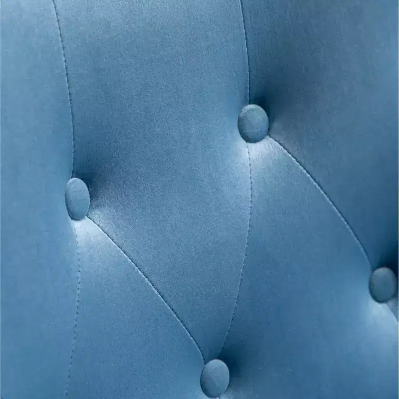 Sillón decorativo Doarnin de terciopelo sedoso contemporáneo con respaldo de botones de Roundhill Furniture, azul
