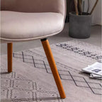 Roundhill Furniture Doarnin Sillón decorativo contemporáneo de terciopelo sedoso con botones y respaldo capitoné, chocolate