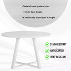 Juego de comedor redondo Evatt de 5 piezas de Roundhill Furniture, mesa redonda de madera con 4 sillas