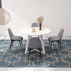 Juego de comedor redondo Evatt de 5 piezas de Roundhill Furniture, mesa redonda de madera con 4 sillas