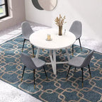 Juego de comedor redondo Evatt de 5 piezas de Roundhill Furniture, mesa redonda de madera con 4 sillas