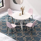 Juego de comedor redondo Evatt de 5 piezas de Roundhill Furniture, mesa redonda de madera con 4 sillas