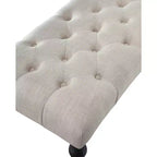 Banco de comedor tapizado con patas torneadas de tela Leviton de Roundhill Furniture, beige