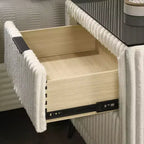 Mesa de noche tapizada en pana de canalé ancho Mavela de Roundhill Furniture